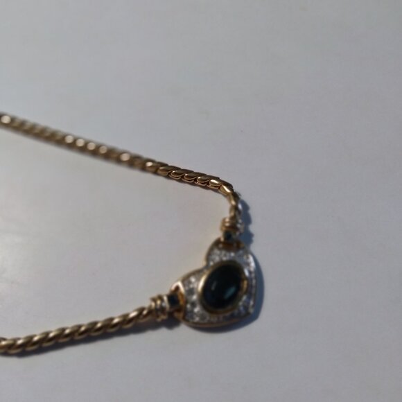 Beautiful Heavy Link Gold Filled Chain with Blue Saffire Heart - Picture 7 of 8